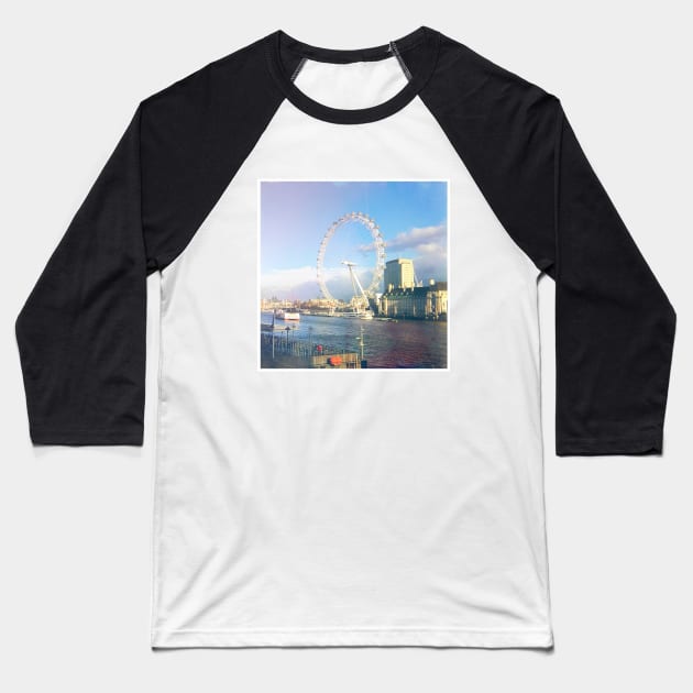 London Eye photography London Skyline London Tourism London Landmark london life london lover london vacation Baseball T-Shirt by BoogieCreates